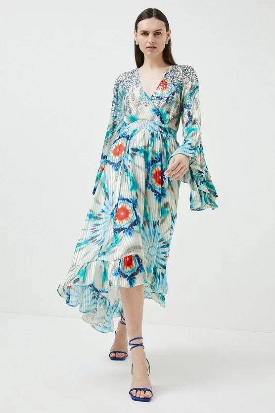 Cheapest ๐คฉ Karen Millen Tie Dye Bead Embellished Woven Drama Kimono - blue ๐ 7 Cheapest ๐คฉ Karen Millen Tie Dye Bead Embellished Woven Drama Kimono - blue ๐ - Image 5