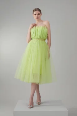 Best reviews of 😉 Karen Millen Tulle Woven Maxi 👗 Skirt ✨ -Occasionwear Popular Store womens blue tulle woven maxi skirt 1