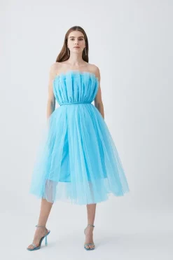 Best reviews of 😉 Karen Millen Tulle Woven Maxi 👗 Skirt ✨ -Occasionwear Popular Store womens blue tulle woven maxi skirt