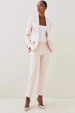 Budget 😀 Karen Millen Tailored Stretch Slim Leg Trouser 😍 -Occasionwear Popular Store womens blush tailored stretch slim leg trouser 1