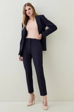 Budget 😀 Karen Millen Tailored Stretch Slim Leg Trouser 😍 -Occasionwear Popular Store womens blush tailored stretch slim leg trouser