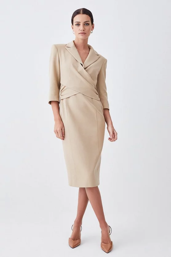 Budget โจ Karen Millen Petite Compact Crepe Wrap Waist Pencil Midi ๐ Dress ๐ 8 Budget โจ Karen Millen Petite Compact Crepe Wrap Waist Pencil Midi ๐ Dress ๐ - Image 6