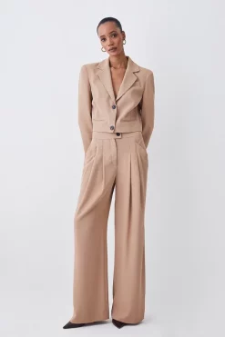 Best deal 👏 Karen Millen Soft Twill Button Wide Leg Trouser - camel 🎁 13 Best deal 👏 Karen Millen Soft Twill Button Wide Leg Trouser - camel 🎁 -Occasionwear Popular Store womens camel soft twill button wide leg trouser