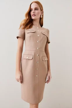Best reviews of 🔔 Karen Millen Utility Midi 👗 Dress ⭐ -Occasionwear Popular Store womens camel utility midi dress