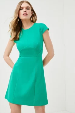 Discount ✔️ Karen Millen Figure Form Cap Sleeve Woven 👗 Dress 🎉 -Occasionwear Popular Store womens cobalt figure form cap sleeve woven dress 2