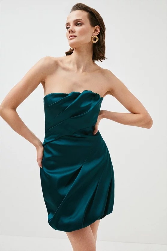 Coupon 🛒 Karen Millen Italian Structured Satin Bandeau Mini 👗 Dress 💯 7 Coupon 🛒 Karen Millen Italian Structured Satin Bandeau Mini 👗 Dress 💯 - Image 5