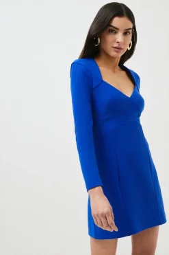 Cheapest 🎉 Karen Millen Petite Figure Form Stretch Woven Mini - cobalt 👍 -Occasionwear Popular Store womens cobalt petite figure form stretch woven mini