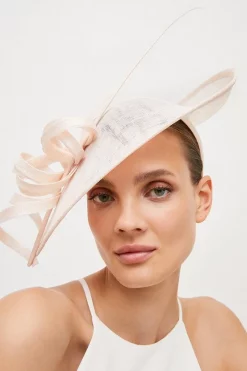 Outlet 🔔 Karen Millen Spiral Trim Disc Fascinator 💯 -Occasionwear Popular Store womens cobalt spiral trim disc fascinator 2