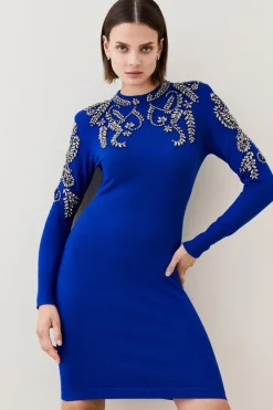 Flash Sale ๐ Karen Millen Viscose Blend Embellished Knit Mini ๐ Dress ๐ 14 Flash Sale ๐ Karen Millen Viscose Blend Embellished Knit Mini ๐ Dress ๐ -Occasionwear Popular Store womens cobalt viscose blend embellished knit mini dress 1