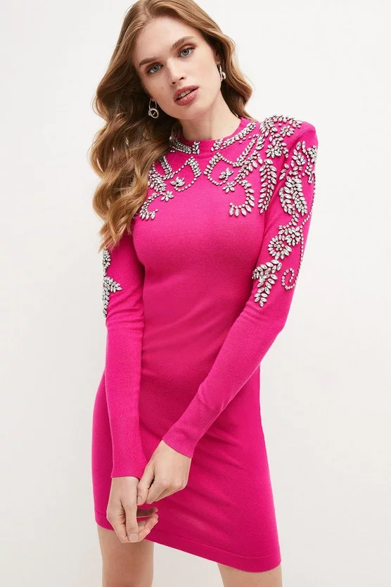 Flash Sale ๐ Karen Millen Viscose Blend Embellished Knit Mini ๐ Dress ๐ 7 Flash Sale ๐ Karen Millen Viscose Blend Embellished Knit Mini ๐ Dress ๐ - Image 5