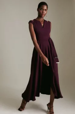 Best Pirce ⭐ Karen Millen Soft Tailored Waterfall Maxi 👗 Dress ⌛ -Occasionwear Popular Store womens coral soft tailored waterfall maxi dress 5