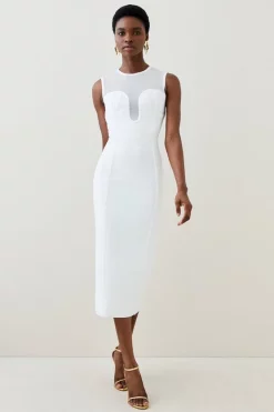 Cheapest ๐งจ Karen Millen Corset Bandage Mesh Detail Midi ๐ Dress - cream โจ 11 Cheapest ๐งจ Karen Millen Corset Bandage Mesh Detail Midi ๐ Dress - cream โจ -Occasionwear Popular Store womens cream corset bandage mesh detail midi dress