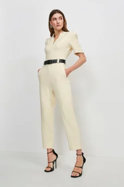 Best reviews of 🎁 Karen Millen Forever Belted Jumpsuit 🔔 -Occasionwear Popular Store womens cream forever belted jumpsuit