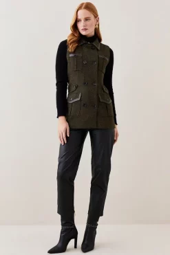 Outlet 💯 Karen Millen Lydia Millen Petite Tweed Belted Midi 👗 Dress - dark green 🥰 -Occasionwear Popular Store womens dark20green lydia millen petite tweed belted midi dress