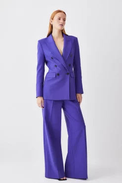 Wholesale 🔥 Karen Millen Clean Tailored Double Breasted Blazer 👏 -Occasionwear Popular Store womens ecru clean tailored double breasted blazer