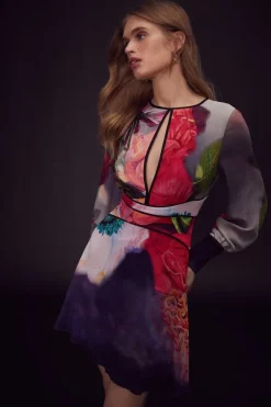Best Pirce ⭐ Karen Millen Apotheosis Balloon Sleeve Woven Mini 👗 Dress - floral ✨ -Occasionwear Popular Store womens floral apotheosis balloon sleeve woven mini dress