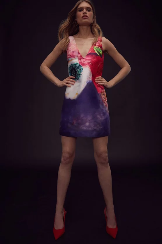 Discount π Karen Millen Apotheosis Deep V Shift Woven π Dress - floral 𧨠6 Discount π Karen Millen Apotheosis Deep V Shift Woven π Dress - floral 𧨠- Image 4