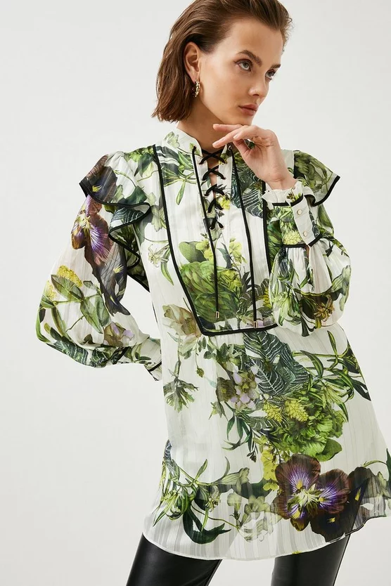 Best deal ๐ฅฐ Karen Millen Botanical Floral Woven Lace Up Tunic โญ 9 Best deal ๐ฅฐ Karen Millen Botanical Floral Woven Lace Up Tunic โญ - Image 7