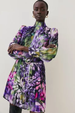 Cheapest ✔️ Karen Millen Floral Georgette Woven Mini 👗 Dress ❤️ -Occasionwear Popular Store womens floral floral georgette woven mini dress