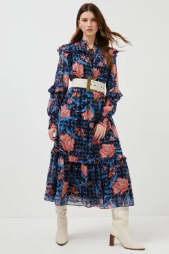 Discount ๐ Karen Millen Geo Floral Shirred Woven Maxi ๐ 13 Discount ๐ Karen Millen Geo Floral Shirred Woven Maxi ๐ -Occasionwear Popular Store womens floral geo floral shirred woven maxi