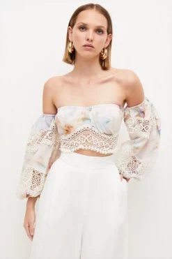 Brand new 😍 Karen Millen Lydia Millen Petite Lace Trim Floral Blouse 😍 -Occasionwear Popular Store womens floral lydia millen petite lace trim floral blouse