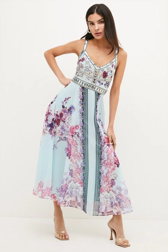 New β¨ Karen Millen Petite Floral Bead & Embroidered Woven Maxi π 6 New β¨ Karen Millen Petite Floral Bead & Embroidered Woven Maxi π - Image 4