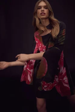 Hot Sale 🎉 Karen Millen Shadow Split Sleeve Woven Mini 👗 Dress - floral ✔️ -Occasionwear Popular Store womens floral shadow split sleeve woven mini dress