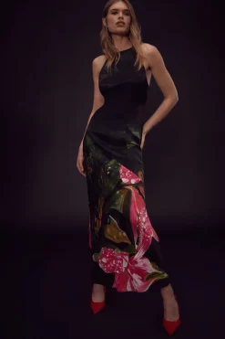 Cheap 😍 Karen Millen Shadow Strappy Back Woven Slip 👗 Dress - floral 🔔 -Occasionwear Popular Store womens floral shadow strappy back woven slip dress