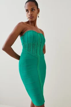 Top 10 ⌛ Karen Millen Knitted Bandage Corset Mini 👗 Dress 🥰 -Occasionwear Popular Store womens fuchsia knitted bandage corset mini dress 1