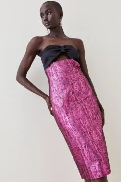 Best deal ๐ฏ Karen Millen Bandeau Jacquard Pencil Midi ๐ Dress โ 14 Best deal ๐ฏ Karen Millen Bandeau Jacquard Pencil Midi ๐ Dress โ -Occasionwear Popular Store womens gold bandeau jacquard pencil midi dress