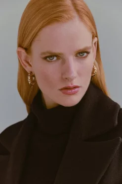 Budget 🧨 Karen Millen Gold Plated Croc Hoops 😍 -Occasionwear Popular Store womens gold gold plated croc hoops