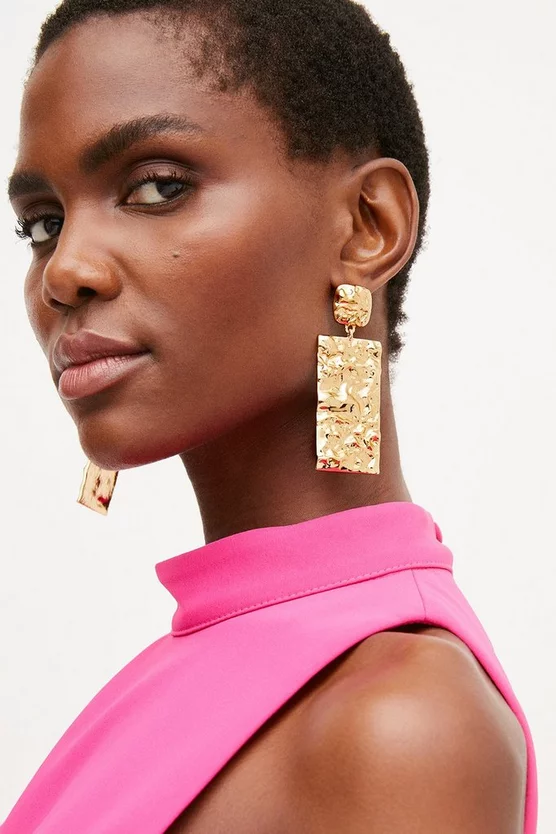 Best Pirce ❤️ Karen Millen Gold Plated Rectangular Statement Earrings ✨ 7 Best Pirce ❤️ Karen Millen Gold Plated Rectangular Statement Earrings ✨ - Image 5