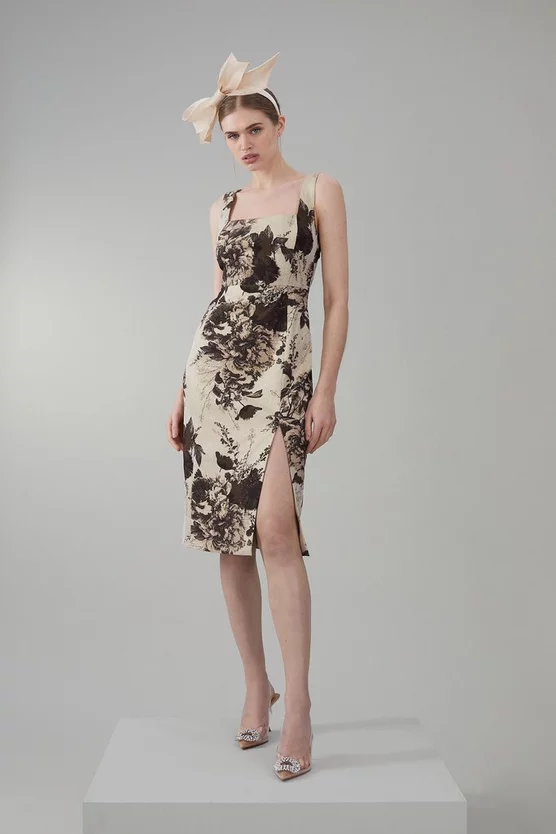 Best Sale โ๏ธ Karen Millen Italian Rose Stretch Jacquard Pencil Midi ๐ Dress - gold โ๏ธ 8 Best Sale โ๏ธ Karen Millen Italian Rose Stretch Jacquard Pencil Midi ๐ Dress - gold โ๏ธ - Image 6