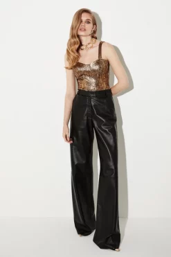 Brand new 🎁 Karen Millen Jacquard Corset Top 🧨 -Occasionwear Popular Store womens gold jacquard corset top 1