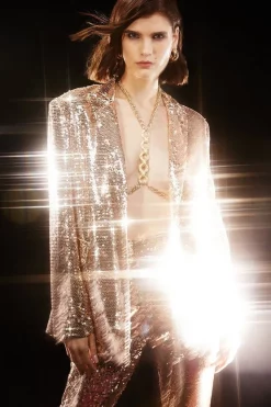 Flash Sale 🎁 Karen Millen Sequin Tailored Single Breasted Jacket - gold 👍 15 Flash Sale 🎁 Karen Millen Sequin Tailored Single Breasted Jacket - gold 👍 -Occasionwear Popular Store womens gold sequin tailored single breasted jacket