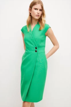 Cheap ๐ฅ Karen Millen Collar Wrap Popper Midi ๐ Dress ๐ 11 Cheap ๐ฅ Karen Millen Collar Wrap Popper Midi ๐ Dress ๐ -Occasionwear Popular Store womens green collar wrap popper midi dress