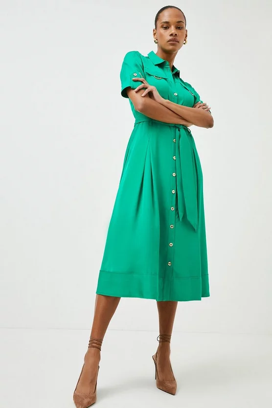 Budget ๐ Karen Millen Linen Viscose Woven Midi ๐ Shirt ๐ Dress ๐ 7 Budget ๐ Karen Millen Linen Viscose Woven Midi ๐ Shirt ๐ Dress ๐ - Image 5