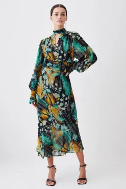 Coupon 🧨 Karen Millen Petite Metallic Iridescent Column Midi 👗 Dress 💯 -Occasionwear Popular Store womens green petite metallic iridescent column midi dress 1