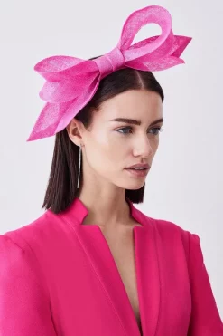 Flash Sale 😍 Karen Millen Sinnamay Bow Headband Fascinator ✨ -Occasionwear Popular Store womens green sinnamay bow headband fascinator