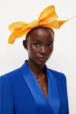 Flash Sale 😍 Karen Millen Sinnamay Bow Headband Fascinator ✨ -Occasionwear Popular Store womens green sinnamay bow headband fascinator 5