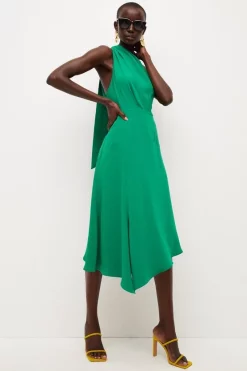 Coupon 👏 Karen Millen Soft Tailored Sleeveless Midi 👗 Dress 😉 -Occasionwear Popular Store womens green soft tailored sleeveless midi dress 3