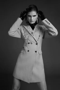 Deals ๐ฅฐ Karen Millen Wool Blend Embellished Tailored Blazer Mini ๐ Dress - grey marl ๐คฉ 17 Deals ๐ฅฐ Karen Millen Wool Blend Embellished Tailored Blazer Mini ๐ Dress - grey marl ๐คฉ -Occasionwear Popular Store womens grey20marl wool blend embellished tailored blazer mini dress