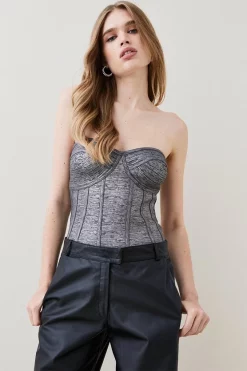 Cheap ๐ฅฐ Karen Millen Foiled Bandage Bustier Knit Top ๐ 11 Cheap ๐ฅฐ Karen Millen Foiled Bandage Bustier Knit Top ๐ -Occasionwear Popular Store womens gun20metal foiled bandage bustier knit top