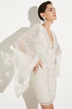 Best deal 🎉 Karen Millen Embellished Kimono Sleeve Beaded Mini 👗 Dress - iridescent 💯 15 Best deal 🎉 Karen Millen Embellished Kimono Sleeve Beaded Mini 👗 Dress - iridescent 💯 -Occasionwear Popular Store womens iridescent embellished kimono sleeve beaded mini dress