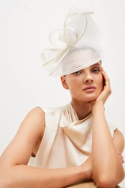 Top 10 ⌛ Karen Millen Asymetric Braided Fascinator 😍 -Occasionwear Popular Store womens ivory asymetric braided fascinator