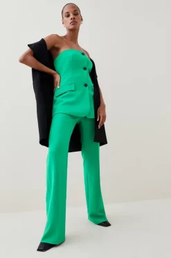 Promo 🤩 Karen Millen Compact Stretch Button Bodice Jumpsuit ⌛ -Occasionwear Popular Store womens ivory compact stretch button bodice jumpsuit 2