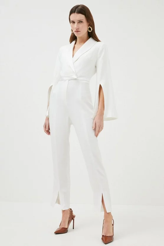 Buy 🤩 Karen Millen Compact Stretch Viscose Flare Sleeve Jumpsuit 👏 7 Buy 🤩 Karen Millen Compact Stretch Viscose Flare Sleeve Jumpsuit 👏 - Image 5