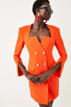 New ๐ Karen Millen Compact Stretch Viscose Notch Tux Mini ๐ Dress ๐ 13 New ๐ Karen Millen Compact Stretch Viscose Notch Tux Mini ๐ Dress ๐ -Occasionwear Popular Store womens ivory compact stretch viscose notch tux mini dress 1 1