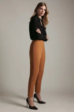 Best Sale ✔️ Karen Millen Essential Techno Side Zip Woven Trouser 👏 -Occasionwear Popular Store womens ivory essential techno side zip woven trouser 1