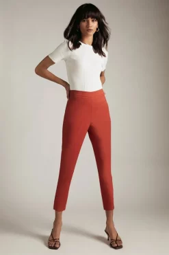 Best Sale ✔️ Karen Millen Essential Techno Side Zip Woven Trouser 👏 -Occasionwear Popular Store womens ivory essential techno side zip woven trouser 5